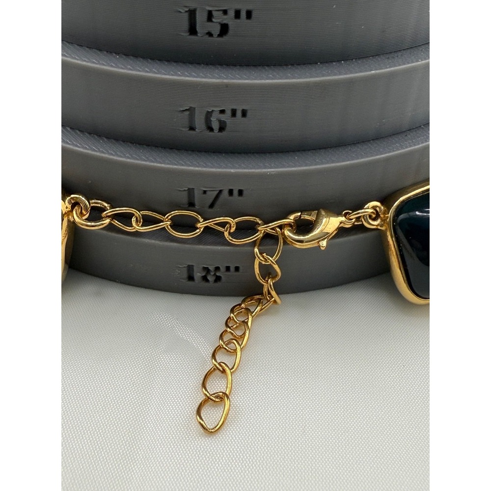 Kenneth Jay Lane Necklace Gold Tone Black Acrylic… - image 6